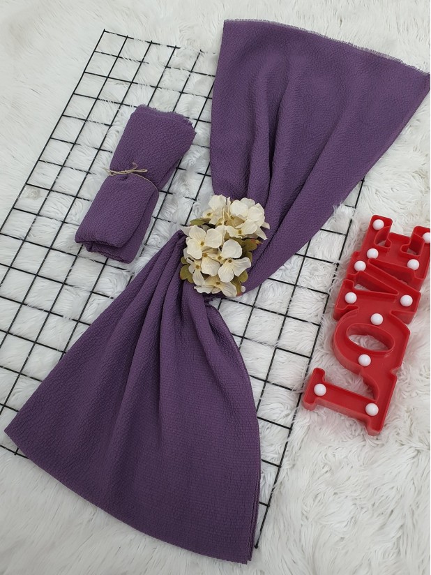 Cress Fabric Shawl - Purple
