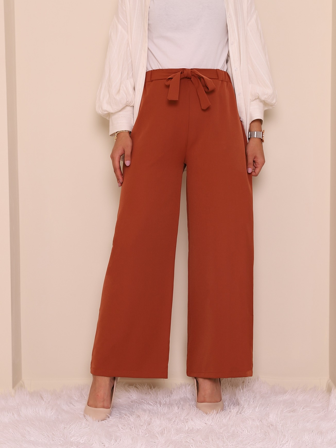 Casual trousers Berwich - Morello pants in brick color - TS0376XMORELLOHENNE