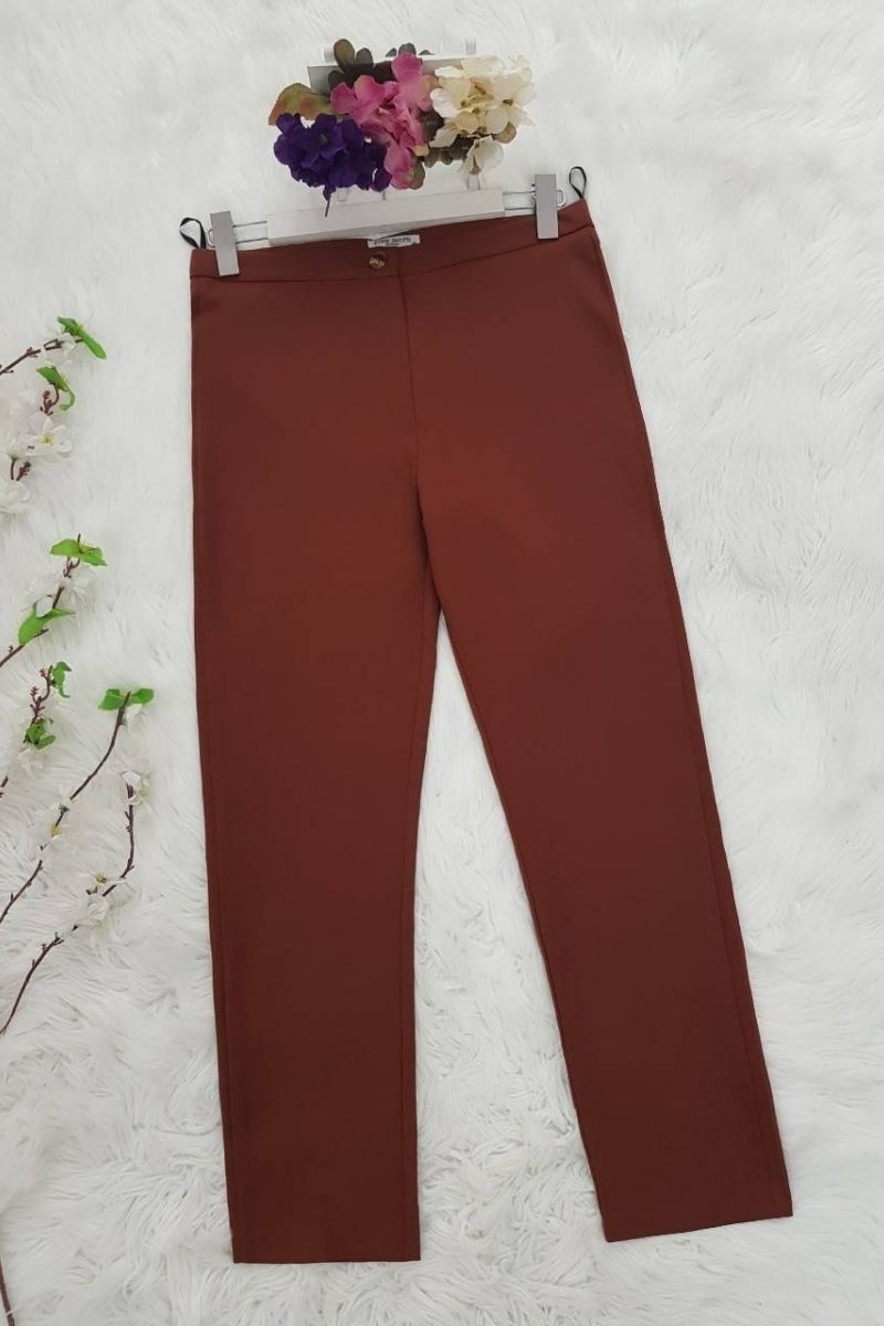 Lycra Double Fabric Trousers -Snuff